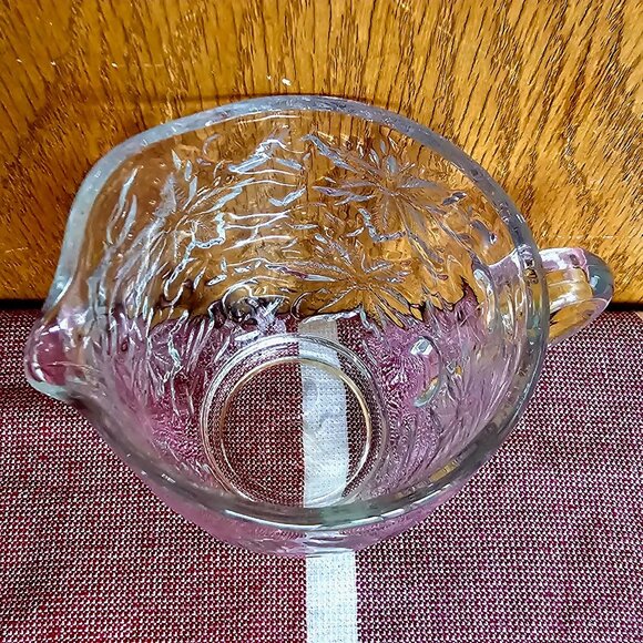 Princess House Fantasia Creamer 3.5" chintz holiday poinsettia all over pattern - Picture 3 of 8